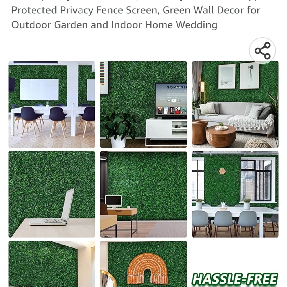 Artificial grass wall